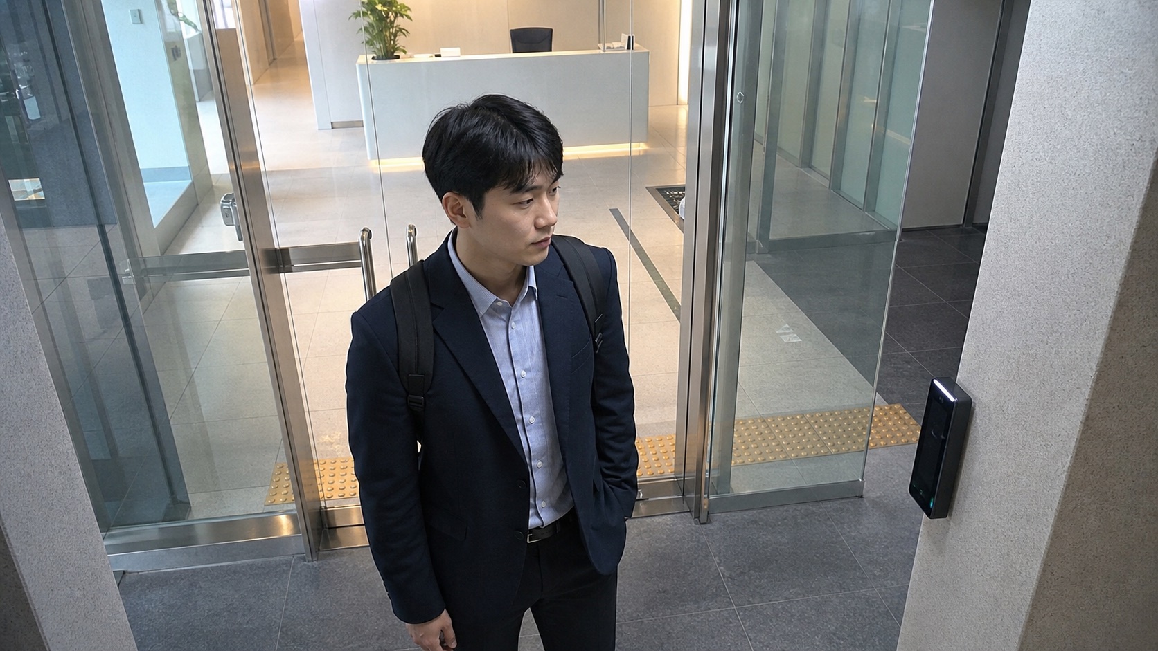 Office entrance CCTV for employee attendance face recognition
